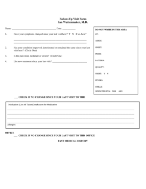 Follow-Up Visit Form