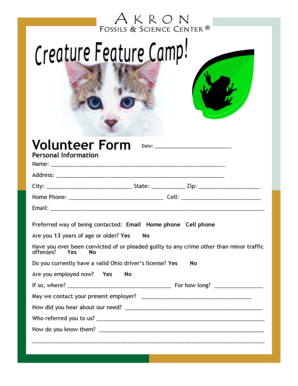 Volunteer Application Form