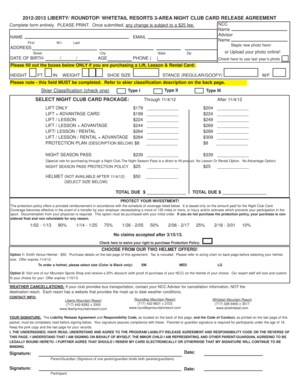 Liberty Roundtop Whitetail Night Club Card Release Agreement