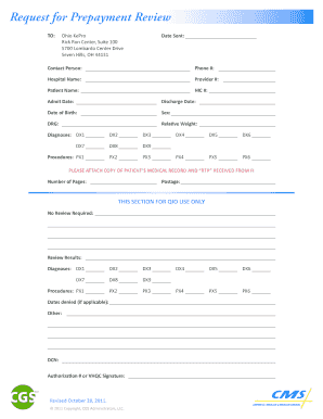 Request for Prepayment Review