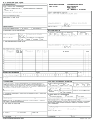 Dental Claim Form