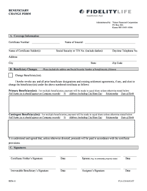 Beneficiary Change Form