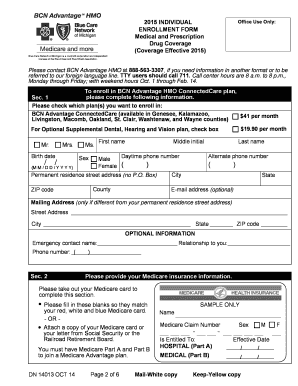 BCN Advantage HMO ConnectedCare Enrollment Form