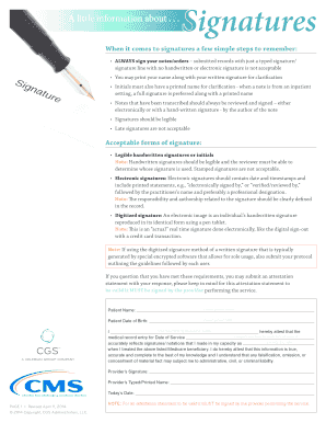 Medical Record Signature Attestation Form