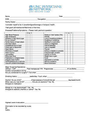 Medical History Form