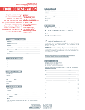 FICHE DE RÉSERVATION 5/ FACTURATION