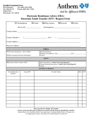 Electronic Funds Transfer Request Form