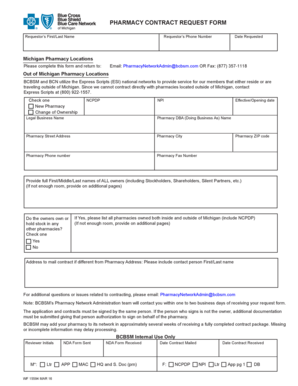 Pharmacy Contract Request Form
