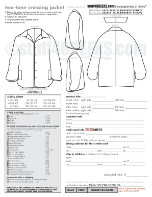 Two-Tone Greek Letter Jacket Order Form