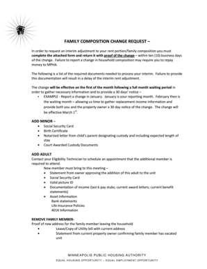 Family Composition Change Request Form