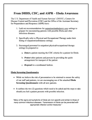 Ebola Screening Questionnaire