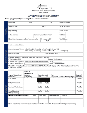 Application for Employment