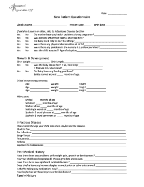 New Patient Questionnaire