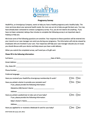 Pregnancy Survey Form