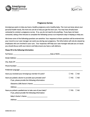 Pregnancy Survey Form