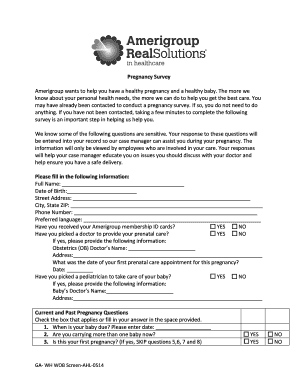 Pregnancy Health Survey Form