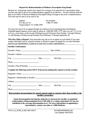 Request for Redetermination of Medicare Prescription Drug Denial