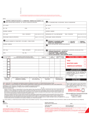 Exhibition Transportation Bill of Lading