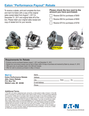Eaton Performance Payout Rebate Form
