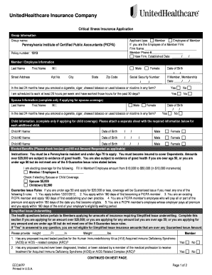 Critical Illness Insurance Application