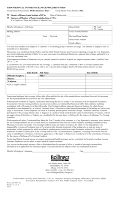 Pennsylvania CPA Group Hospital Income Insurance Enrollment Form
