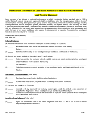 Lead-Based Paint Disclosure Form