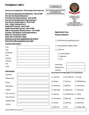 Firefighter's ABC's Resource Link Application