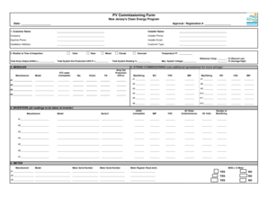 PV Commissioning Form