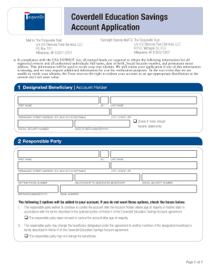 Coverdell Education Savings Account Application