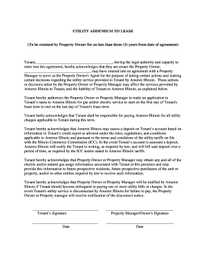 Utility Addendum to Lease