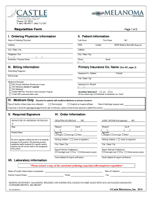 Castle Biosciences Requisition Form
