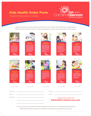 Kids Health Order Form