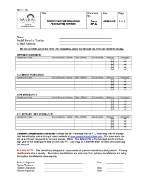 Beneficiary Designation Form