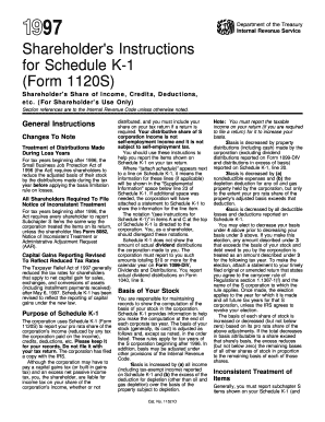 Shareholder's Instructions for Schedule K-1 (Form 1120S)