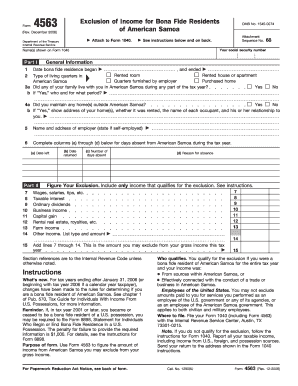 Form 4563 Exclusion of Income for Bona Fide Residents of American Samoa