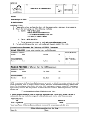 Change of Address Form