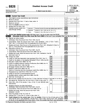 IRS Form 8826 Disabled Access Credit
