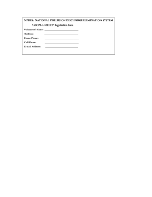 NPDES Adopt-A-Street Registration Form