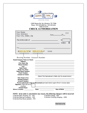 Check Authorization Form