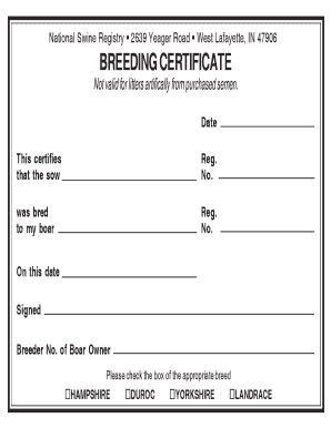 Breeding Certificate