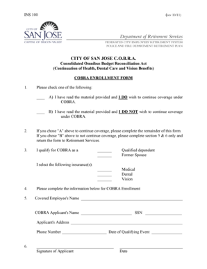 COBRA Enrollment Form