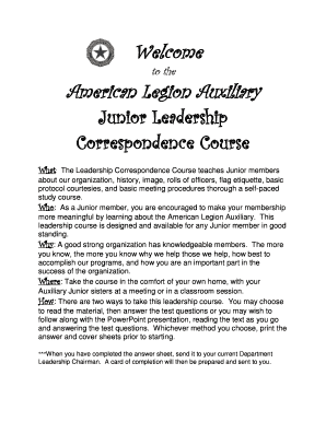 American Legion Auxiliary Junior Leadership Course