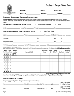 Employee Health Insurance Enrollment Form