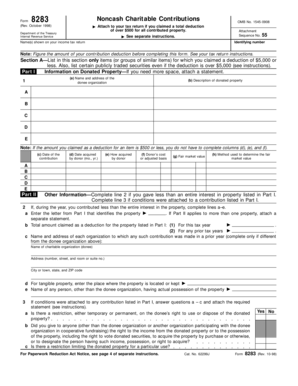 Form 8283 Noncash Charitable Contributions