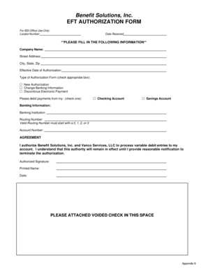 EFT Authorization Form