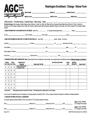 Washington Enrollment Change Waiver Form