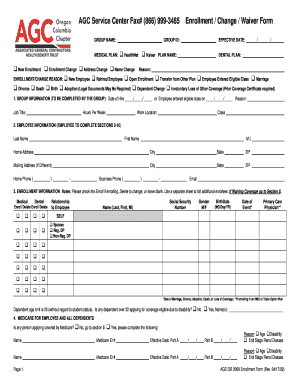 AGC Enrollment Change Waiver Form