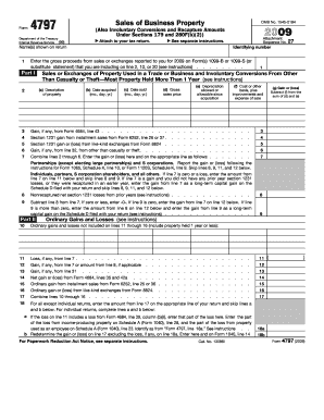 IRS Form 4797 Sales of Business Property
