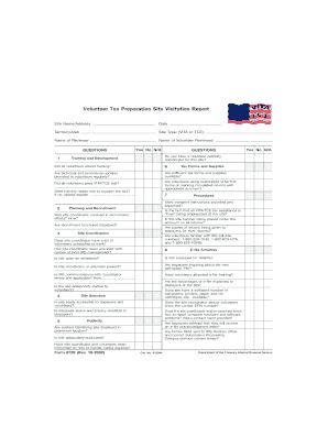 Volunteer Tax Preparation Site Visitation Report
