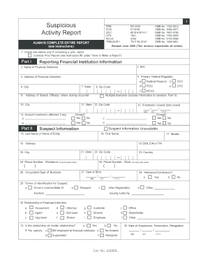 Suspicious Activity Report